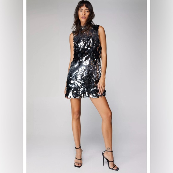 Nasty Gal Dresses & Skirts - Nasty Gal Sequin High Neck Dress